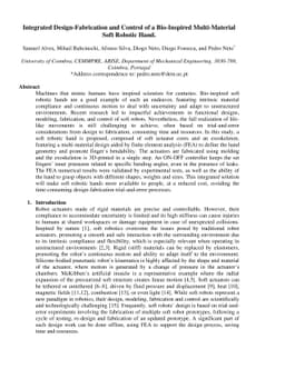 Integrated Design Fabrication and Control of a Bioinspired Multimaterial
  Soft Robotic Hand