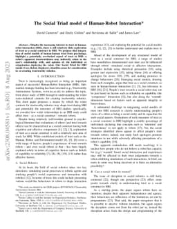 The Social Triad model of Human-Robot Interaction