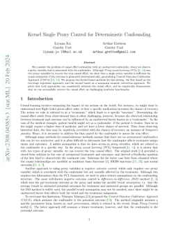 Kernel Single Proxy Control for Deterministic Confounding