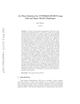 1st Place Solution for CVPR2023 BURST Long Tail and Open World
  Challenges