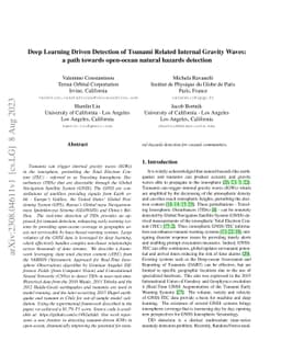 Deep Learning Driven Detection of Tsunami Related Internal GravityWaves:
  a path towards open-ocean natural hazards detection