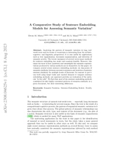 A Comparative Study of Sentence Embedding Models for Assessing Semantic
  Variation