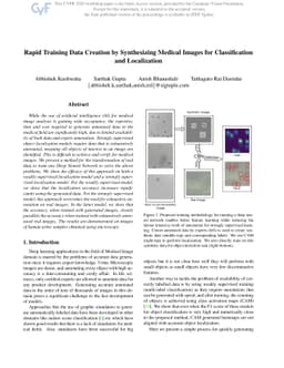 Rapid Training Data Creation by Synthesizing Medical Images for
  Classification and Localization
