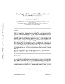 Going Deeper with Five-point Stencil Convolutions for Reaction-Diffusion
  Equations
