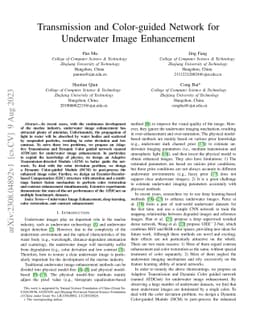 Transmission and Color-guided Network for Underwater Image Enhancement