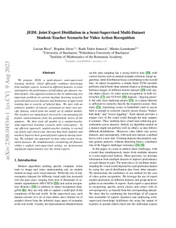 JEDI: Joint Expert Distillation in a Semi-Supervised Multi-Dataset
  Student-Teacher Scenario for Video Action Recognition