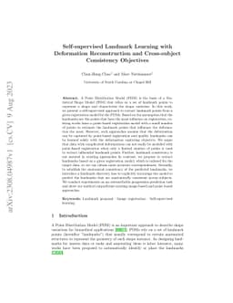 Self-supervised Landmark Learning with Deformation Reconstruction and
  Cross-subject Consistency Objectives