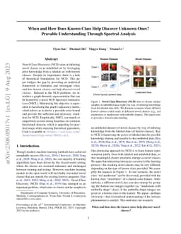 When and How Does Known Class Help Discover Unknown Ones? Provable
  Understanding Through Spectral Analysis