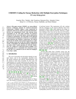 CERMET: Coding for Energy Reduction with Multiple Encryption Techniques
  -- $It's\ easy\ being\ green$