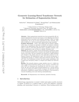 Geometric Learning-Based Transformer Network for Estimation of
  Segmentation Errors