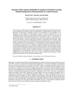 Dynamic Model Agnostic Reliability Evaluation of Machine-Learning
  Methods Integrated in Instrumentation & Control Systems