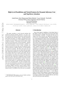 High-Level Parallelism and Nested Features for Dynamic Inference Cost
  and Top-Down Attention