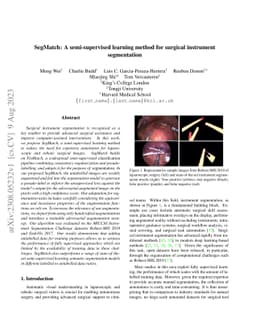 SegMatch: A semi-supervised learning method for surgical instrument
  segmentation