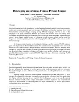Developing an Informal-Formal Persian Corpus
