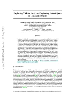 Exploring XAI for the Arts: Explaining Latent Space in Generative Music