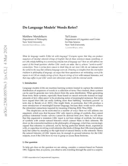 Do Language Models' Words Refer?