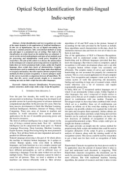Optical Script Identification for multi-lingual Indic-script