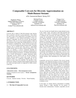 Composable Core-sets for Diversity Approximation on Multi-Dataset
  Streams
