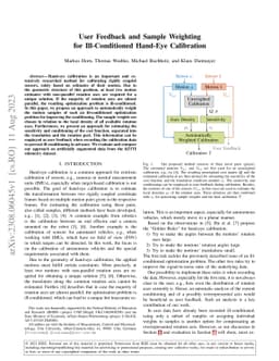 User Feedback and Sample Weighting for Ill-Conditioned Hand-Eye
  Calibration
