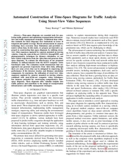 Automated Construction of Time-Space Diagrams for Traffic Analysis Using
  Street-View Video Sequence