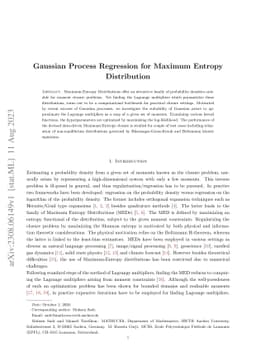 Gaussian Process Regression for Maximum Entropy Distribution