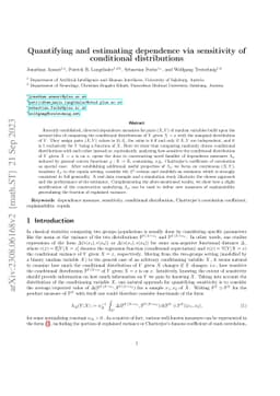 Quantifying and estimating dependence via sensitivity of conditional
  distributions