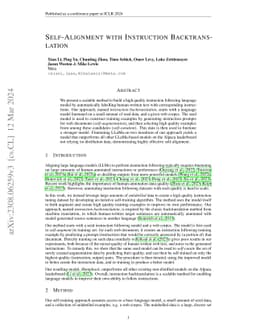 Self-Alignment with Instruction Backtranslation