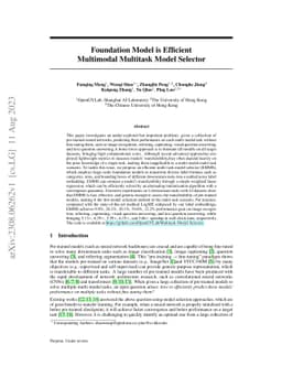 Foundation Model is Efficient Multimodal Multitask Model Selector