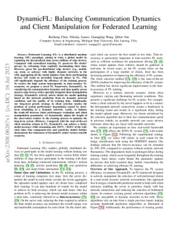DynamicFL: Balancing Communication Dynamics and Client Manipulation for
  Federated Learning