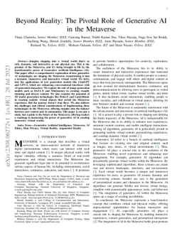 Beyond Reality: The Pivotal Role of Generative AI in the Metaverse