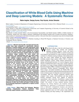 Classification of White Blood Cells Using Machine and Deep Learning
  Models: A Systematic Review