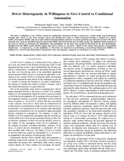 Driver Heterogeneity in Willingness to Give Control to Conditional
  Automation