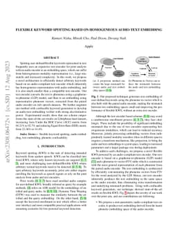 Flexible Keyword Spotting based on Homogeneous Audio-Text Embedding