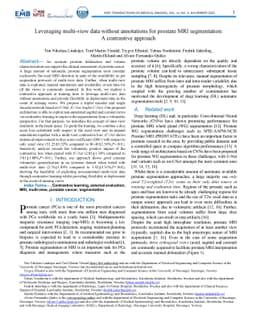 Leveraging multi-view data without annotations for prostate MRI
  segmentation: A contrastive approach