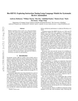 Bio-SIEVE: Exploring Instruction Tuning Large Language Models for
  Systematic Review Automation
