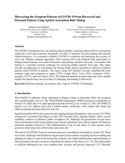 Discovering the Symptom Patterns of COVID-19 from Recovered and Deceased
  Patients Using Apriori Association Rule Mining