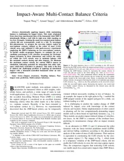 Impact-Aware Multi-Contact Balance Criteria