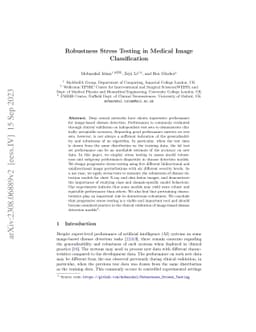 Robustness Stress Testing in Medical Image Classification