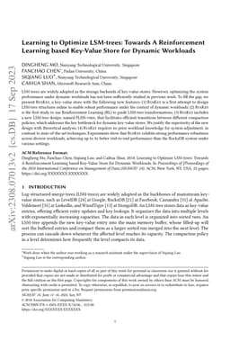 Learning to Optimize LSM-trees: Towards A Reinforcement Learning based
  Key-Value Store for Dynamic Workloads