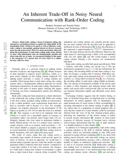 An Inherent Trade-Off in Noisy Neural Communication with Rank-Order
  Coding
