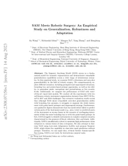 SAM Meets Robotic Surgery: An Empirical Study on Generalization,
  Robustness and Adaptation