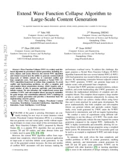 Extend Wave Function Collapse to Large-Scale Content Generation