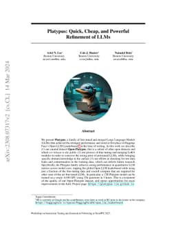 Platypus: Quick, Cheap, and Powerful Refinement of LLMs
