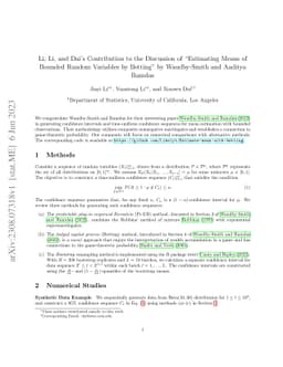 Li, Li, and Dai's Contribution to the Discussion of "Estimating Means of
  Bounded Random Variables by Betting" by Waudby-Smith and Aaditya Ramdas