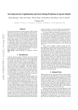 Text Injection for Capitalization and Turn-Taking Prediction in Speech
  Models