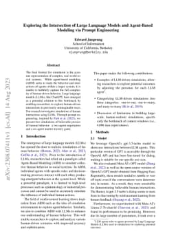 Exploring the Intersection of Large Language Models and Agent-Based
  Modeling via Prompt Engineering