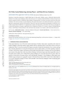 On Video Game Balancing: Joining Player- and Data-Driven Analytics