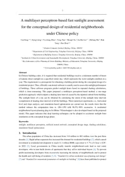A Multilayer Perceptron-based Fast Sunlight Assessment for the
  Conceptual Design of Residential Neighborhoods under Chinese Policy