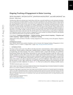 Ongoing Tracking of Engagement in Motor Learning