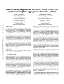 Formally-Sharp DAgger for MCTS: Lower-Latency Monte Carlo Tree Search
  using Data Aggregation with Formal Methods